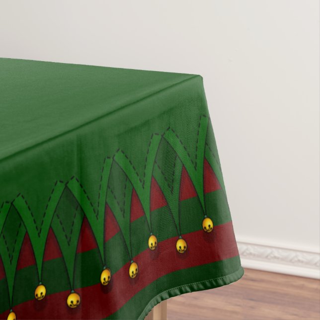 Christmas Elf Tablecloth Cute Holiday Elf Decor (In Situ)