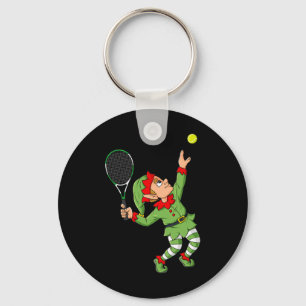 Christmas Elf Tennis Fun Boys Girls Kids Teens Xma Key Ring