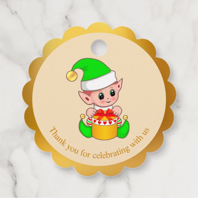 Christmas elf thank you favour tags (Back)