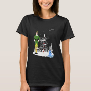 Christmas Elf Towns Holiday Santa Buddy Snow T-Shirt