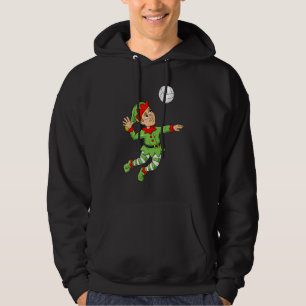 Christmas Elf Volleyball Boys Girls Kids Teens Xma Hoodie
