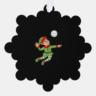 Christmas Elf Volleyball Funny Boys Girls Kids ns Tree Decoration Card