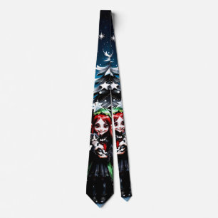 Christmas Elf with Kitten.  Tie