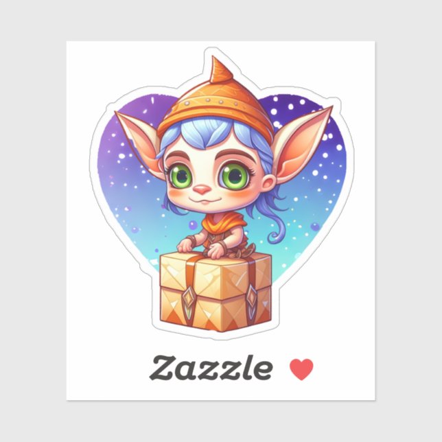 Christmas Elf with Snowy Background (Sheet)