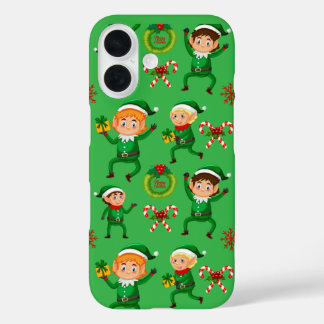 Christmas elfs pattern Case-Mate iPhone Case