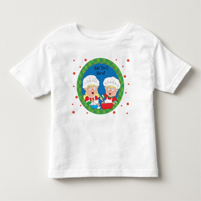 Christmas Elves Baking Toddler T-Shirt (Front)