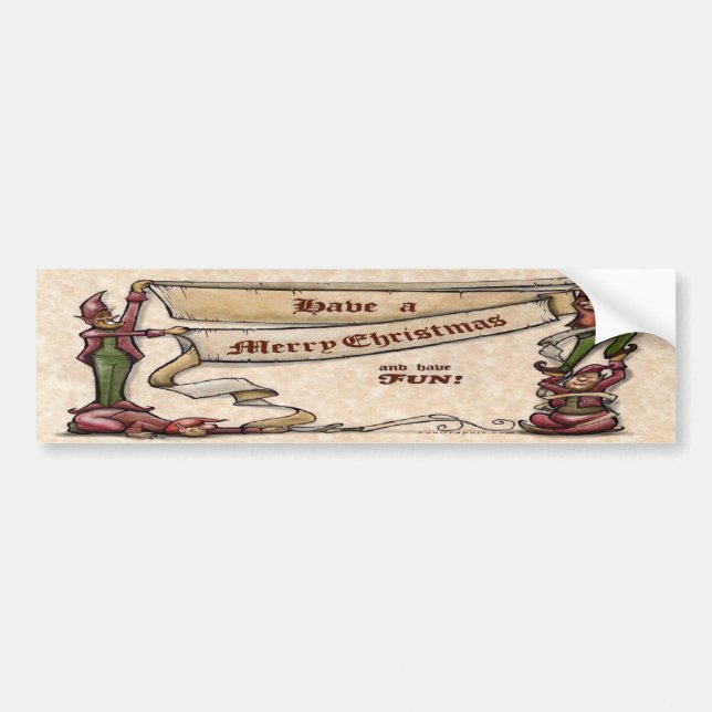 Christmas Elves Bumper Sticker (Front)