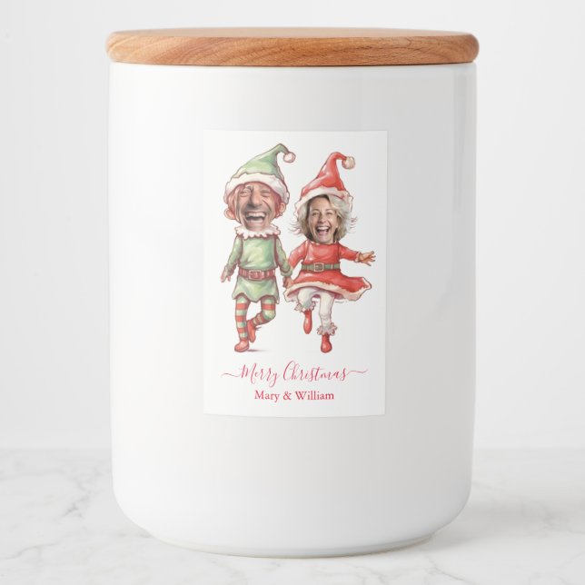Christmas elves couple food label (Front)