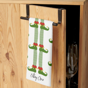 Christmas Elves Holiday ELFING CREW Festive Fun Tea Towel