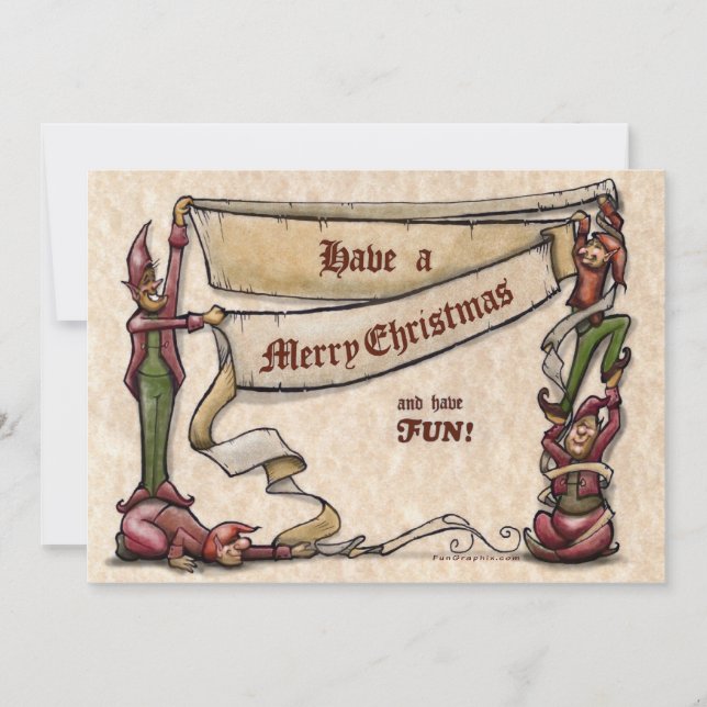 Christmas Elves Invitation (Front)