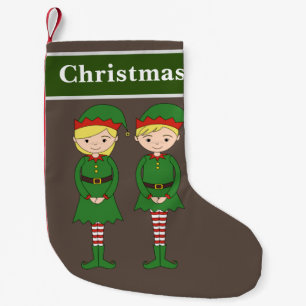 Christmas Elves Small Christmas Stocking