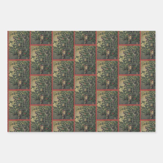 Christmas Elves Wrapping Paper Set 1 (Front 3)