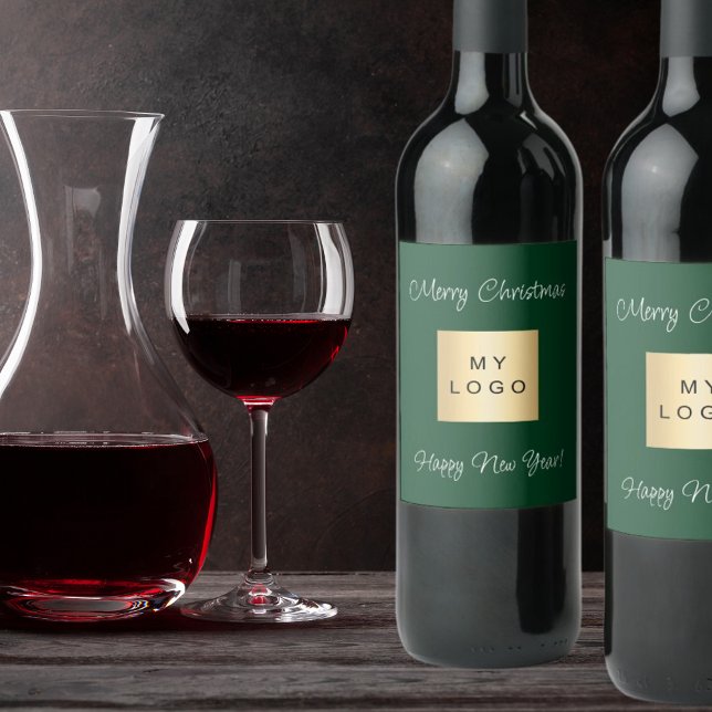 Christmas emerald green business logo wine label (Creator Uploaded)