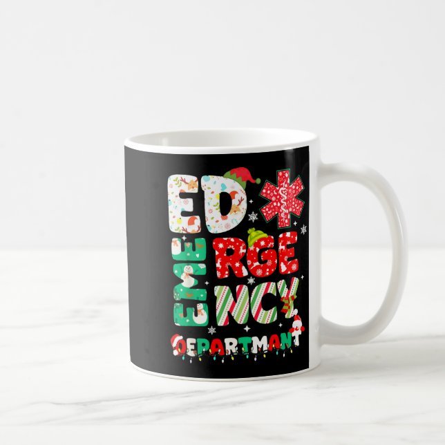 Christmas Emergency Room Er Rn Nurse Department He Coffee Mug (Right)