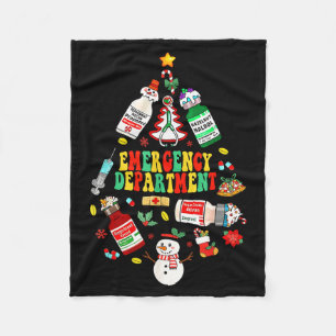 Christmas Emergency Room Er Rn Nurse Department He Fleece Blanket