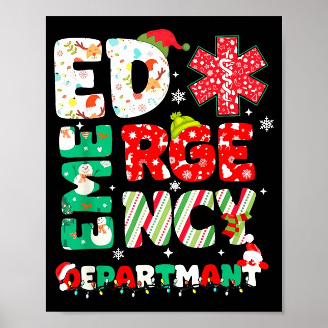 Christmas Emergency Room Er Rn Nurse Department He Poster (Front)