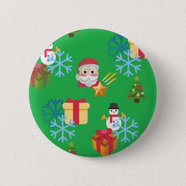 christmas emoji 6 cm round badge (Front)