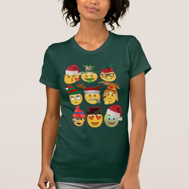 christmas emoji collection funny shirt women tops (Front)