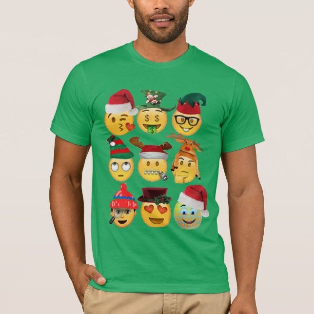 christmas emoji decorations funny shirt-design T-Shirt (Front)