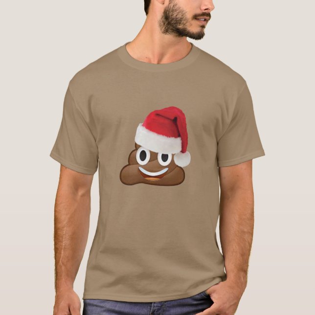 christmas emoji dump toilet funny shirt-design T-Shirt (Front)