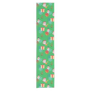 christmas emoji table runner cloth