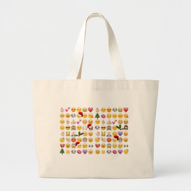christmas emojis large tote bag (Front)