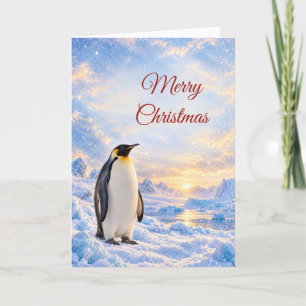Christmas Emperor Penguin Antarctic Holiday Card