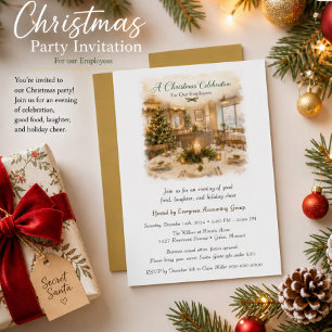 Christmas Employee Holiday Office Party Invitation