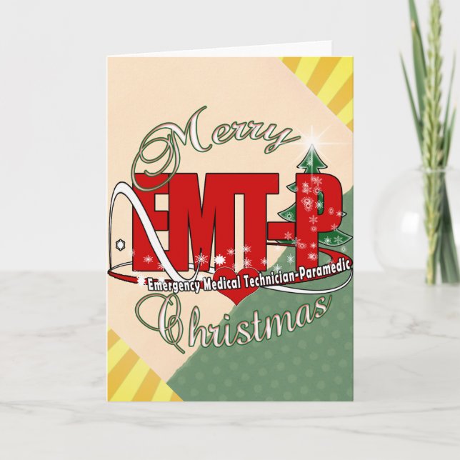 CHRISTMAS EMT-P Emergency Medical Tech Paramedic Holiday Card (Front)
