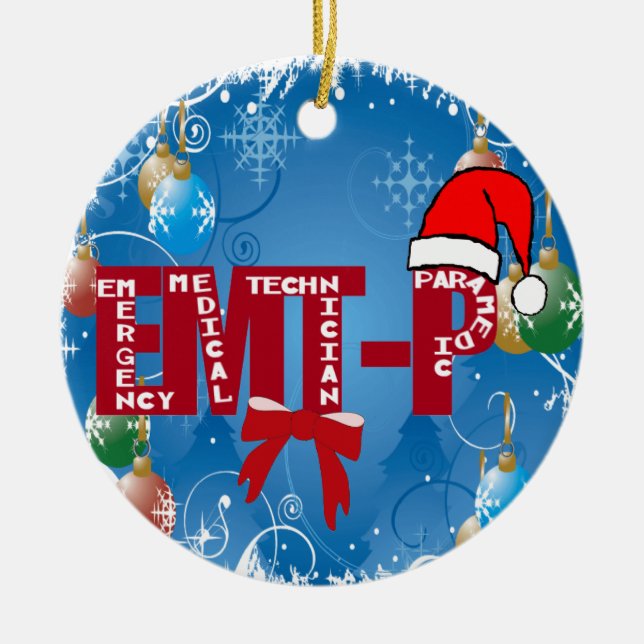 CHRISTMAS EMT-P SANTA ORNAMENT EMERGENCY PARAMEDIC (Front)