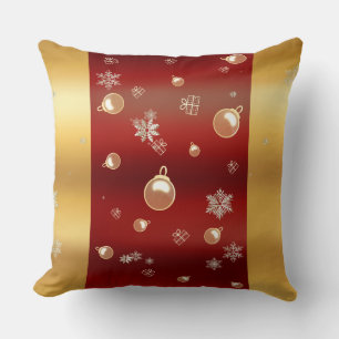 Christmas enchantment red and gold cushion