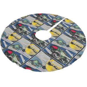 'Christmas Encounters' Painting on a  Brushed Polyester Tree Skirt