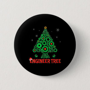 Christmas Engineer Tree _ Mechanical Engineering G 6 Cm Round Badge