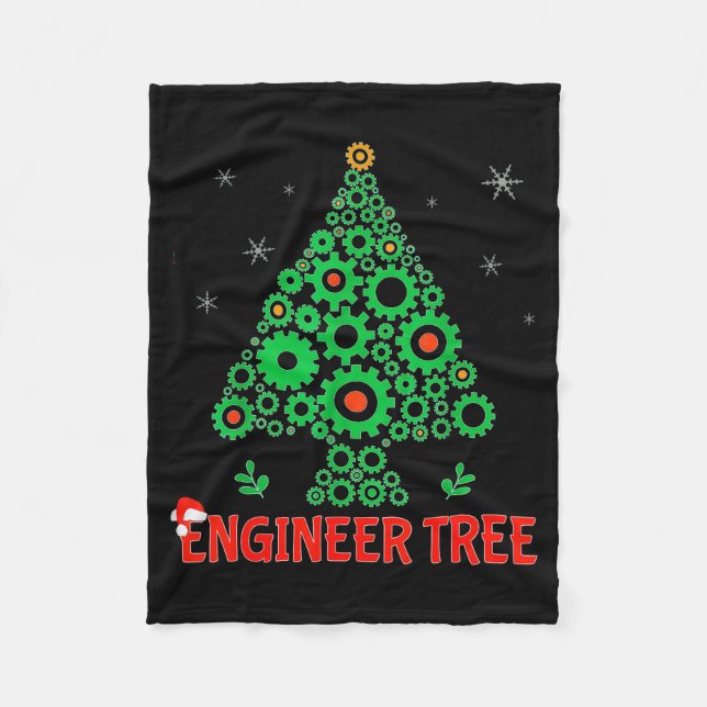 Christmas Engineer Tree _ Mechanical Engineering G Fleece Blanket (Front)