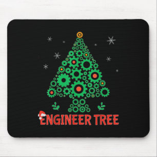 Christmas Engineer Tree Mechanical Engineering Mouse Pad