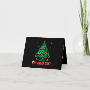 Christmas Engineer Tree Mechanical Engineering Thank You Card