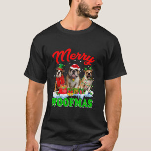 Christmas English Bulldog Dog Merry Woofmas Dog Lo T-Shirt