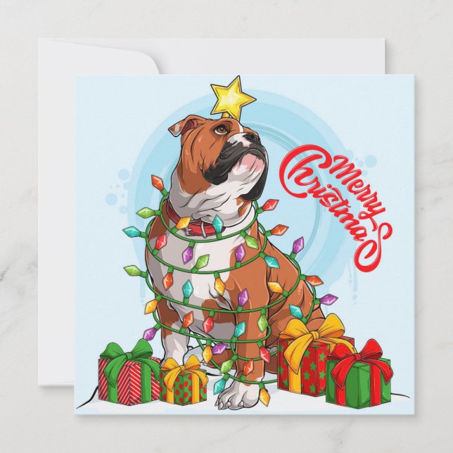 Christmas English Bulldog Holiday Card (Front)