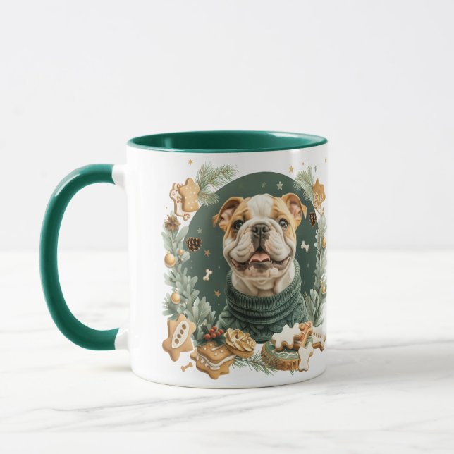 Christmas English Bulldog Mug (Left)