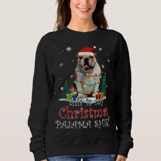 Christmas English Bulldog Pajama Lights Funny Gift Sweatshirt