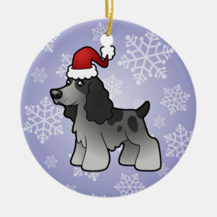 Christmas English Cocker Spaniel Ceramic Tree Decoration