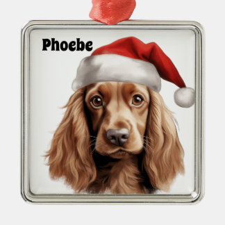 CHRISTMAS ENGLISH COCKER SPANIEL DOG  METAL TREE DECORATION