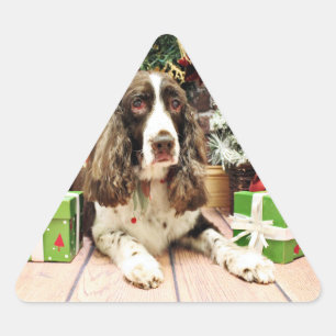 Christmas - English Springer Spaniel - Logan Triangle Sticker