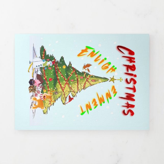 Christmas Enlightenment Tri-Fold Holiday Card (Cover)
