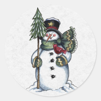 Christmas Envelope Sealer Classic Round Sticker