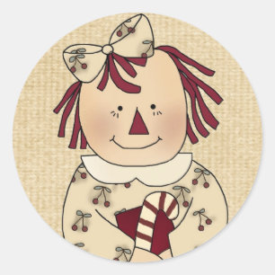 Christmas Envelope Seals: Simple Joys Annie Classic Round Sticker