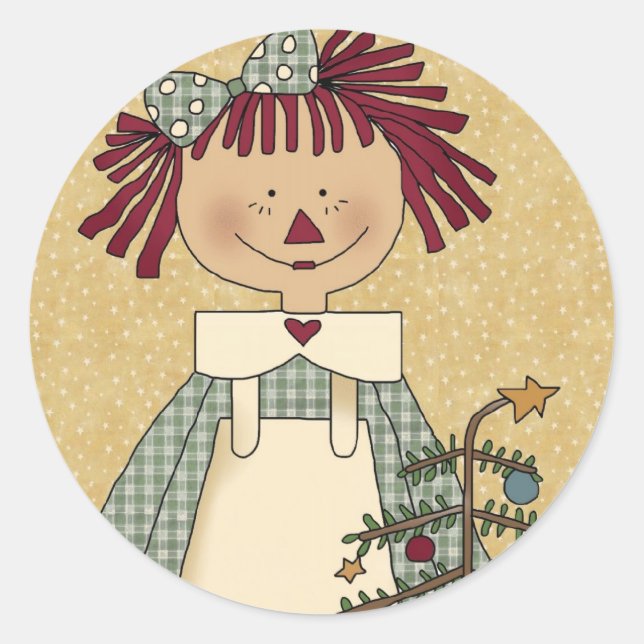 Christmas Envelope Seals: Simple Joys Annie Classic Round Sticker (Front)