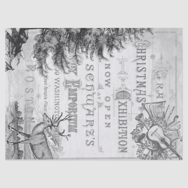 Christmas Ephemera Decoupage Tissue Tissue Paper (Front)