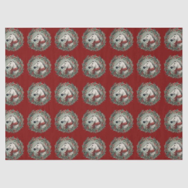Christmas equestrian gift wrapping  tissue paper (Front)
