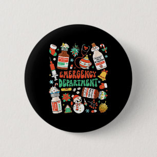 Christmas Er Nurse Emergency Department Er Ed Nurs 6 Cm Round Badge